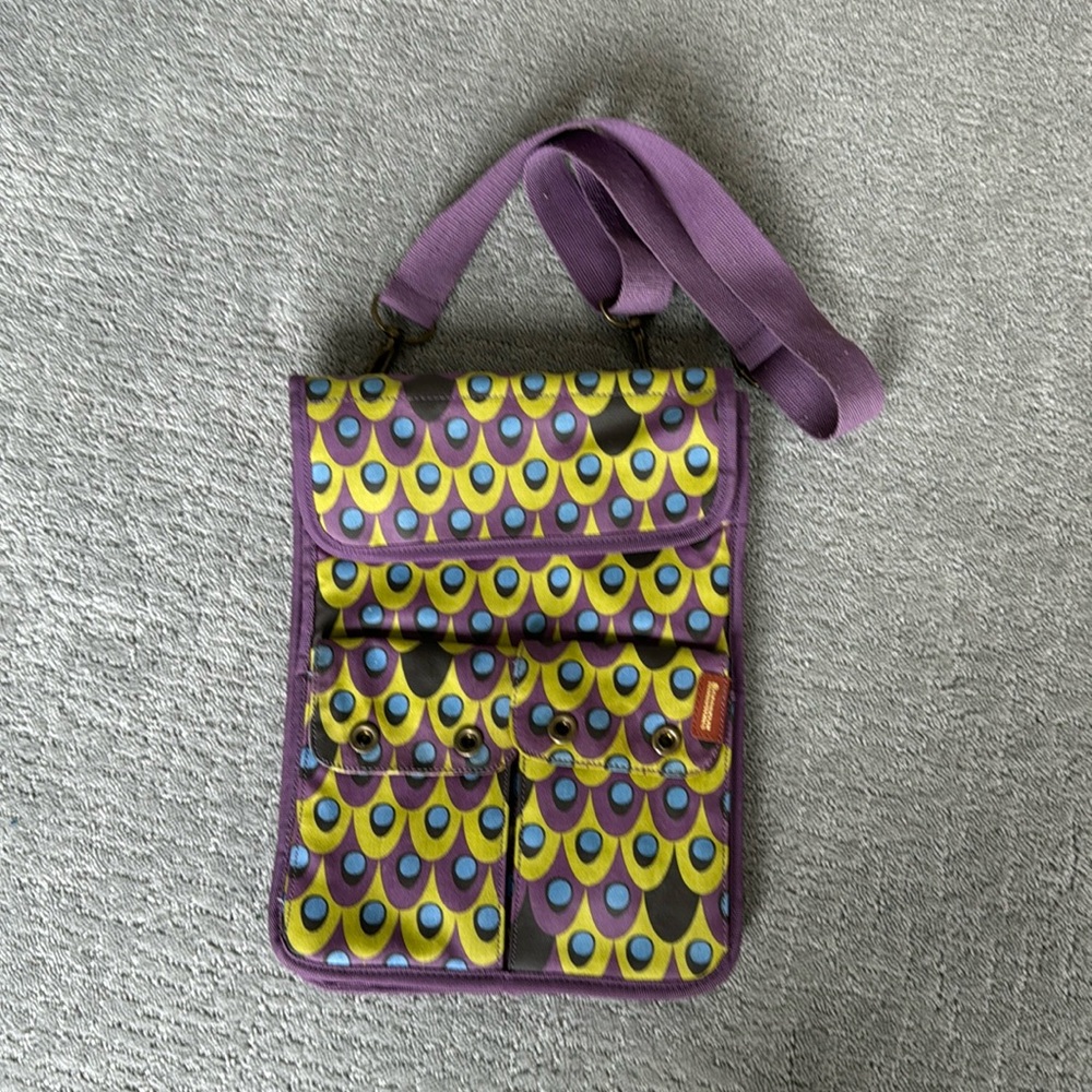 Brooklyn Industries Purple and Green Shoulder Strap 15” Laptop Case Bag